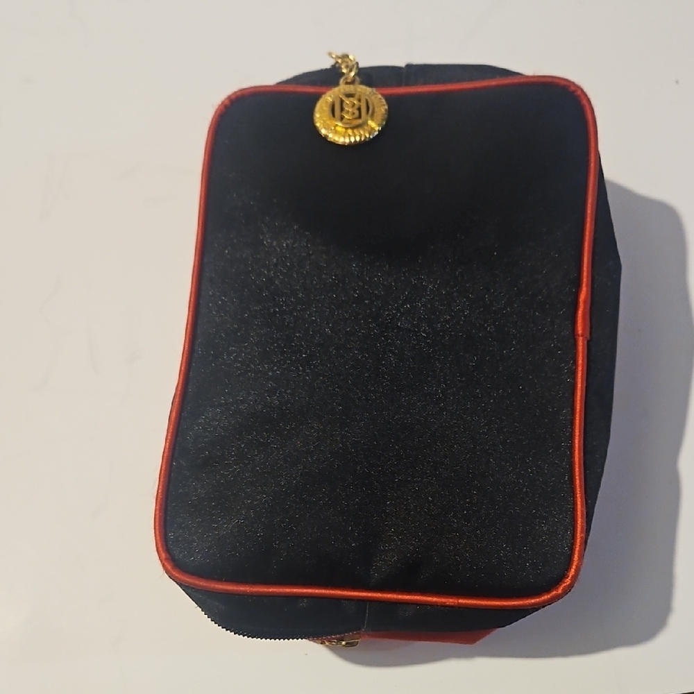 Yves Saint Laurent Black and Red Cosmetic Bag